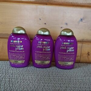 3 Pack of OGX Pink Sugar Plum Conditioner Limited Edition Dreamy Hydration 13 oz